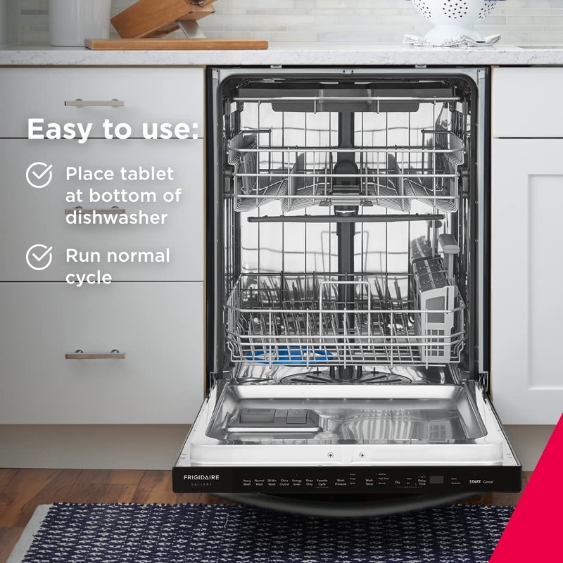 Frigidaire ReadyClean Probiotic Dishwasher Cleaner 6 Tablets, White, 6 Count