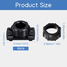 4 Pack Tightening Nut with 4 Button Lock Replacement 17mm Ball Joint Mount Socket Ball Joint Socket to 4-Button Lock Adapter Connector Base Support Mount Stand Bracket for Screen Holder Backup Camera