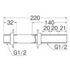 SANEI T231-13 Plumbing Components, Through Nipple, For Use Through Walls,