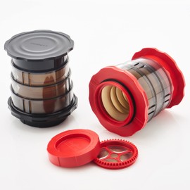 カフラーノ Cafflano コーヒーメーカー フレンチプレス 収納ケース付 ポータブル 微粉が出にくいフィルター レッド Φ10.8×12cm コンパクト P100-RD