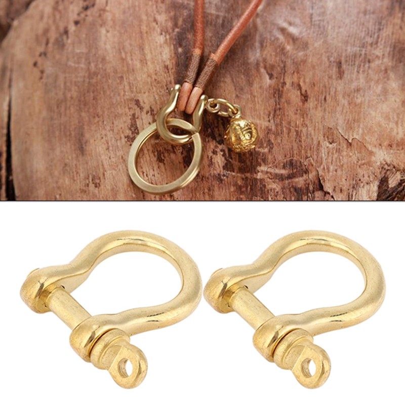 Sunicon 2pcs Metal D-Ring Pure Brass Anchor Shackle Pure Brass