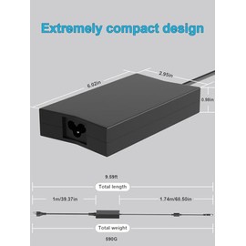 130W DA130PE1-00 LA130PM121 Cargador Compatible con DELL Inspiron 14 15 Gaming, G3 G5 G7, Precision M4400 3530 XPS L701X L502x D6000 WD15 Docking Station Alimentacion