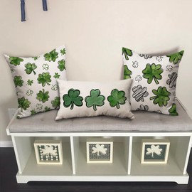 DFXSZ St Patricks Day Pillow Covers 18x18 Happy St Patricks Day Lucky Clovers Decor for Throw Pillows covers St Patricks Day Pillow covers Decor Couch Living room 72A