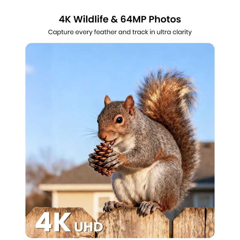 Misstech 4K UHD Solar Trail Camera, 0.1s Motion-Activated Wildlife Record