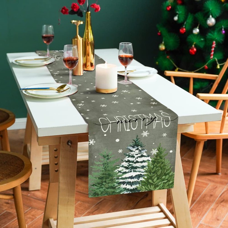 JOTOM Christmas Table Runner Rectangle Table Cloth and Runners Winter