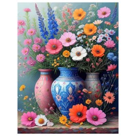 Diamond Painting Adults, Flower Diamond Painting Adults, DIY Diamond Painting Set 5D Diamond Arts Craft for Home Wall Decor 30 x 40 cm