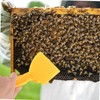 2pcs Yellow Plastic Honey Spatula,Honey Uncapping Tank Bee Scratcher,Honey Scraping
