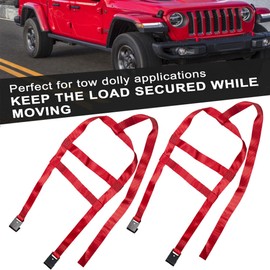 CarBole Basket Tiedown Car Tire Straps Tow Dolly Wheel Net Set Flat Hooks Heavy Duty
