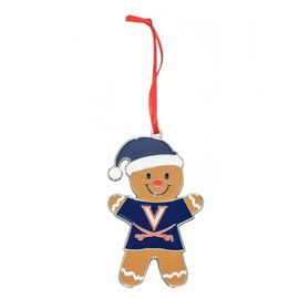 Virginia Cavaliers (UVA) Gingerbread Man Metal Christmas Ornament