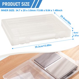 Marte Vanci A4 Storage Box Plastic Box with Lid Portable Project Case with Handle Clear Paper Storage Craft Storage Boxes A4 File Drawer Organiser Container for Scrapbook Photo Art Craft Supplies
