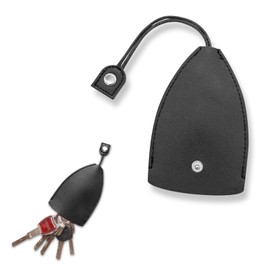 awlbed 2 PCS Car Key Pendant, 5.51" x 2.95" PU Leather Hidden Pull-out Key Protector, Compatible with Most Cars (Black)