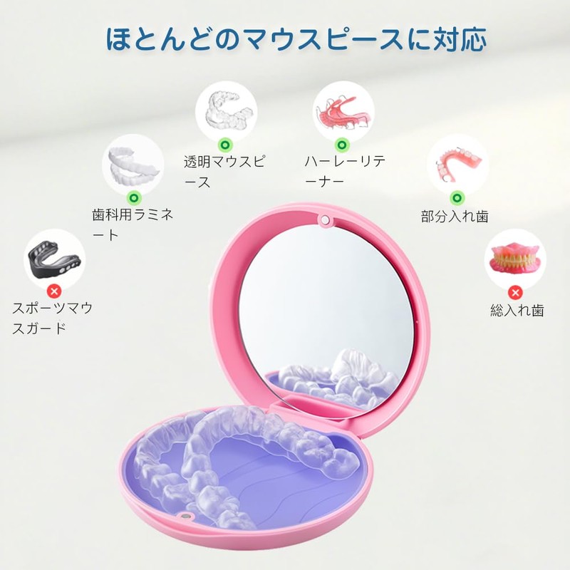 CHANGJIQ マウスピースケース 小型 リテーナーケース 義歯矯正用リテーナーボックス 部分入歯入れ容器 防水マウスピース入れ 磁気開閉 軽量 密閉