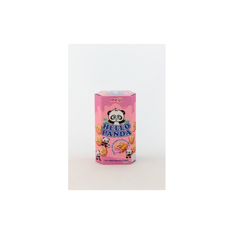 Meiji Hello Panda Biscuits with Strawberry Flavor Filling - 1.76