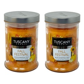 Tuscany Candle 18oz Scented Candle, Fall Festival 2-Pack