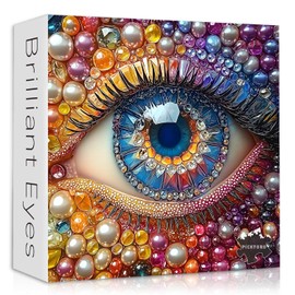 Impossible Puzzles for Adults1000 Pieces, Eye Colorful Gradient Crystal Diamond Abstract Art Themed, Hard Difficult Challenge Jigsaw Puzzle
