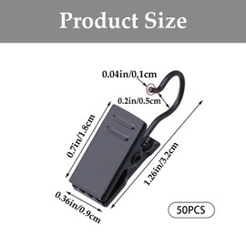 50 PCS Christmas Light Clips Holiday Light Clips for Hanging Outside String Lights Icicle Fairy Lights Christmas Tree Decorations Metal Roof Light Clips All Purpose Hanging Clips Black