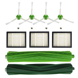 KENSHIRE 9pcs i7 replacement parts compatible with iRobot Roomba i7 series accessories replenishment kit i7+ E5 E6 E7 rubber rollers side brush HEPA filters