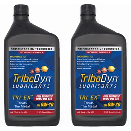 TriboDyn TRI-EX Full Synthetic Motor Oil (0W-20, 2 Quart Pack)