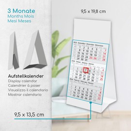 Timr Desk Calendar 2026 Small to Stand Up – 3 Month Calendar with Slider – Calendar for Table Office – Dunes Motif I tr356