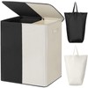 WOWLIVE Double Laundry Baseket with Lid and Removable Laundry Bags,154L