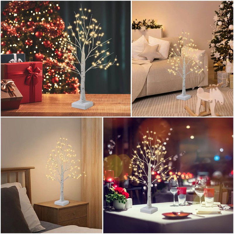 PXBNIUYA 144 LED Artificial Lamp with Timer, DIY Birch Tree