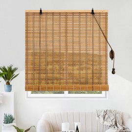 Bamboo Window Blinds, Roll Up Bamboo Blinds for Indoor Windows 30Wx72L Light Filtering UV Protection Natural Bamboo Shades, Easy to Install for Home&Office