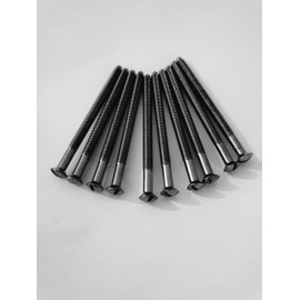 Generic Pack of 10 Electrical Screws 50mm X 3.5mm Black Nickel Long Socket Screw Switch Plugs Fixings Raised Slotted Head