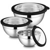 LIANYU Mixing Bowls Sets of 3, Stainless Steel Metal Nesting