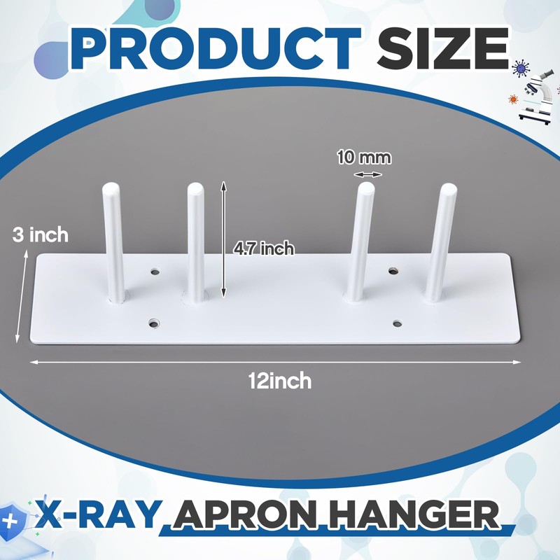 MorningRo 4 Peg X Ray Apron Rack Wall Mount 12