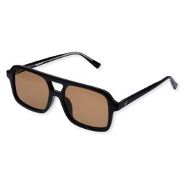 Engelsrufer Unisex Sunglasses with Case & Microfibre Cloth - Durable Plastic Frame - UV400 Protection, Filter Class 3, Black Frame - Brown Lens, Unit size