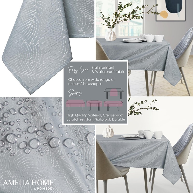 AmeliaHome Tablecloth, Lotus Effect, Water-resistant