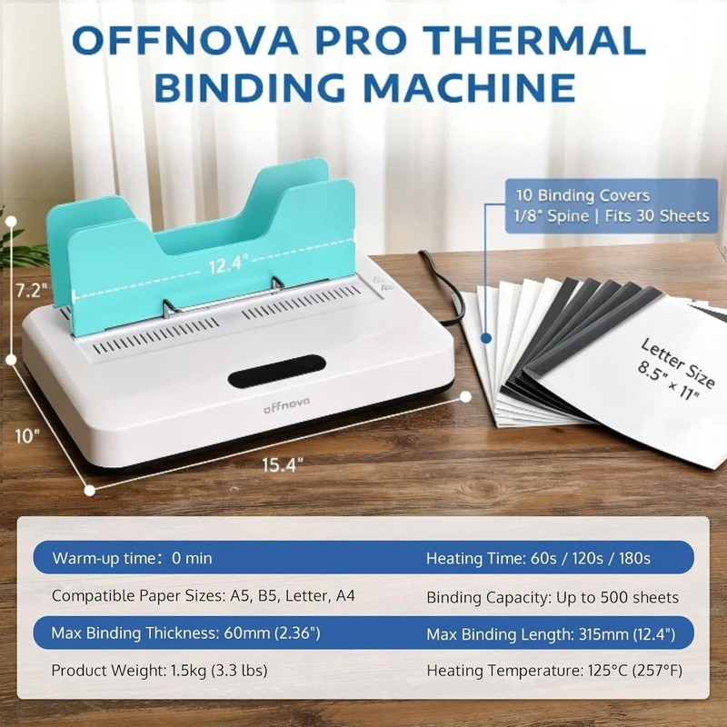 OFFNOVA Thermal Binding Machine 500 Sheets Capacity, No Preheat, Air