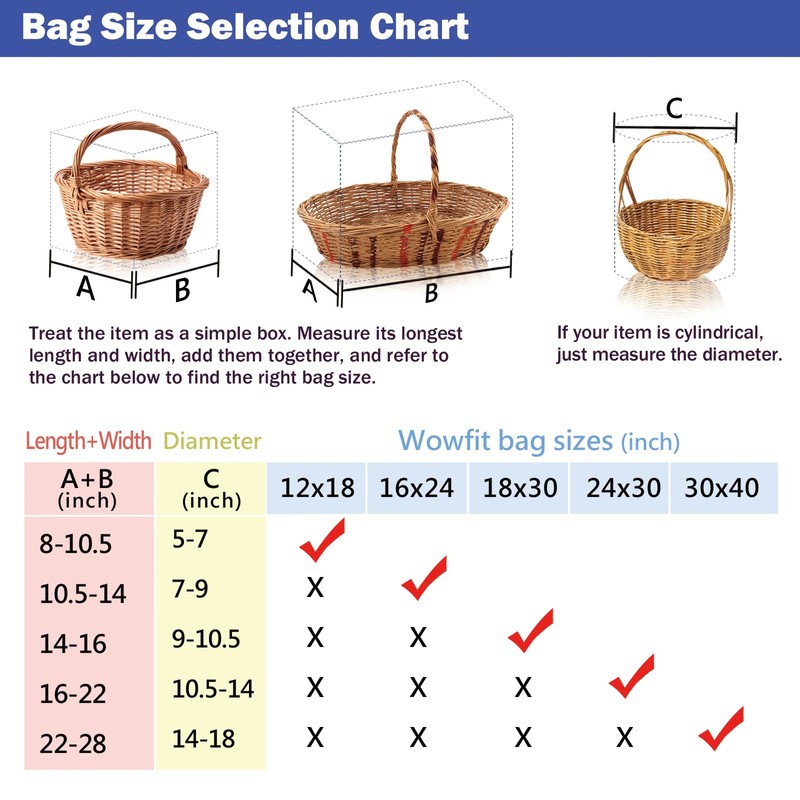 Wowfit Cello Clear Bags, 10 CT 30x40 inches - Durable