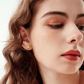 Sterling Silver Earrings for Women Birthstone Earring Silver Studs Birthday Earring Heart Earrings