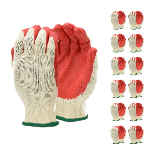 ATERET 300 Pairs String Knit Palm, Latex Dipped Nitrile Coated