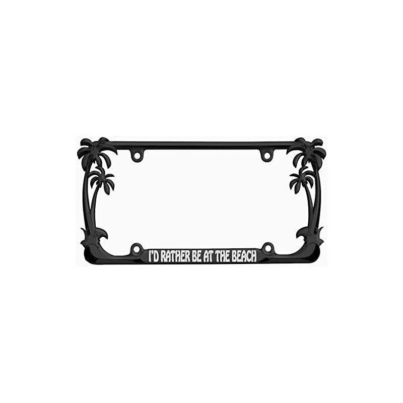 I'd Rather be at The Beach Palm Tree Design Chrome