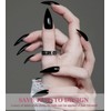 Black Press On Nails - Aegenacess Jelly Stiletto Fake Nails