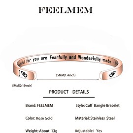 Psalm 139:14 Bracelet You are Beautiful Inspirational Bible Verse Charm Bracelet Religious Jewelry Christening Gift Baptism Gift (Psalm 139:14-RG)