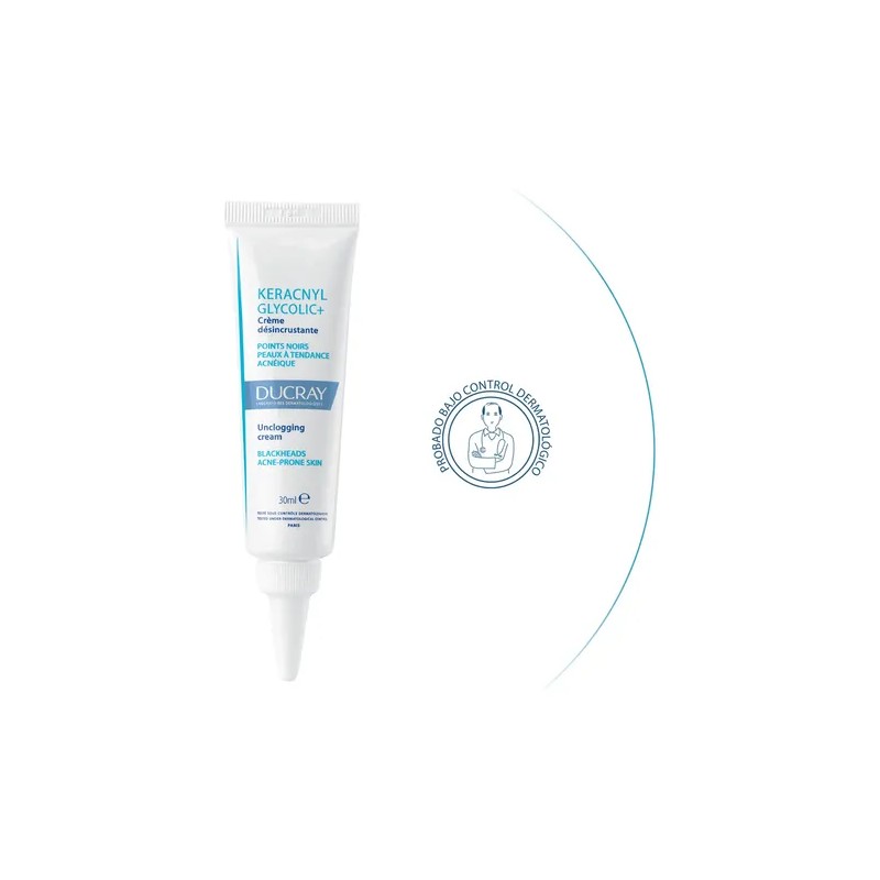 Crema Facial Ducray Keracnyl Glycolic Puntos Negros Espinillas