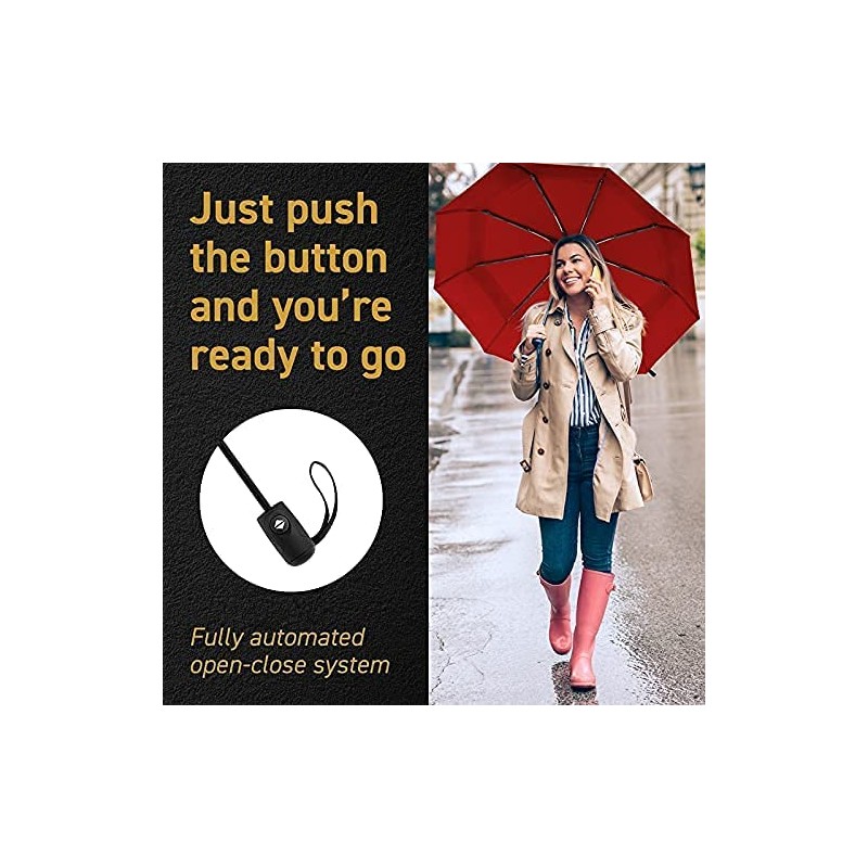 EEZ-Y Travel Umbrellas for Rain - Wind Resistant w/Open Close