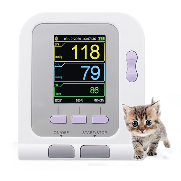 CONTEC08A-VET Digital Veterinary Blood Pressure Monitor NIBP Cuff,Dog/Cat/Pets (CONTEC08A-VET with 3 Cuffs)