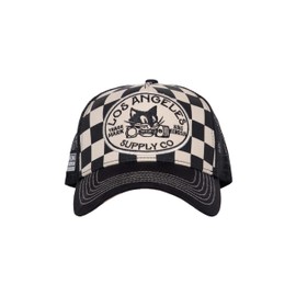 King Kerosin Herren Retro Trucker Cap Mit Dragster Stickerei – Mit Netzrücken, Gebogenem Schirm & Motorsport Statement – Atmungsaktiv Los Angeles Supply Co
