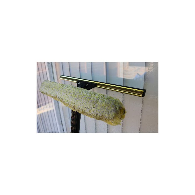 Ettore Professional Brass Backflip Window Cleaning Combo Tool, 14-Inch