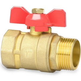Noosverl Ball Valve 1 Inch, Water Stopcock 1 Inch with Wing Handle, 1 Inch Ball Valve IG/AG DN25 PN16, for Water Pipes/Tap