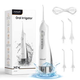 Mornwell Water Flosser Cordless, Water Flossers for Teeth - 300ML Tank and 4 Jet Tips, 3 Modes Portable Dental Oral Irrigator, Braces Care, Rechargeable Waterproof Portable Water Flosser