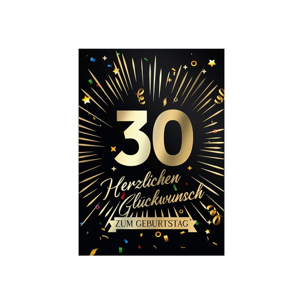 Friendly Fox 30th Birthday Card, 1 x Birthday Card, DIN