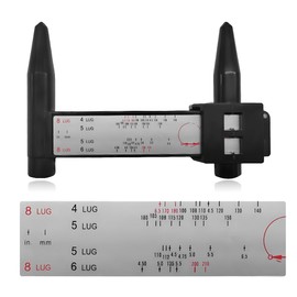 KVAEY Wheel PCD Gauge, Wheel Rim Bolt Pattern Measuring Tool, Automotive Wheel Stud Measuring PCD Ruler for Quick Measurement, Lug Bolt Pattern Gauge for 4 5 6 8 Holes Sliding Caliper