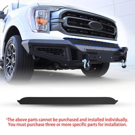 Front Bumper Trim Panel for 2021-2023 Ford F150 (Excl. Raptor), Sleek Finish, Durability, Perfect Fit, Full Sheet Metal, Black, Q235A Steel
