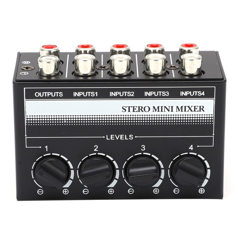 Stereo Mini Mixer Passive Audio Signal Controller 4 Channel Hub