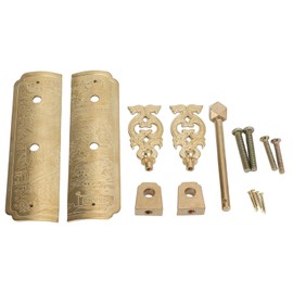 1 Pair Antique Handles Landscape Character Chinese Antique Brass Retro Furniture Top Box Drawer Cabinet Door Handles 13cm